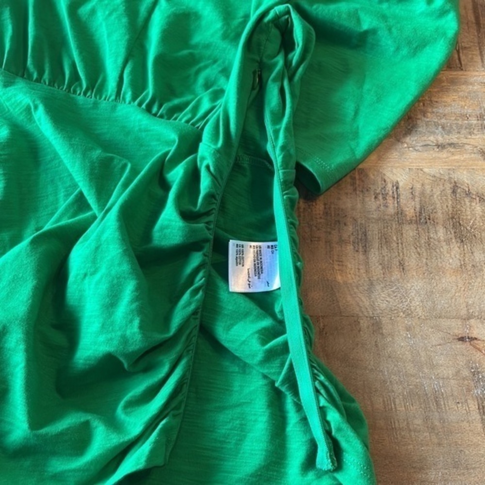 INC Green V Neck Ruched Top - Picture 7 of 10